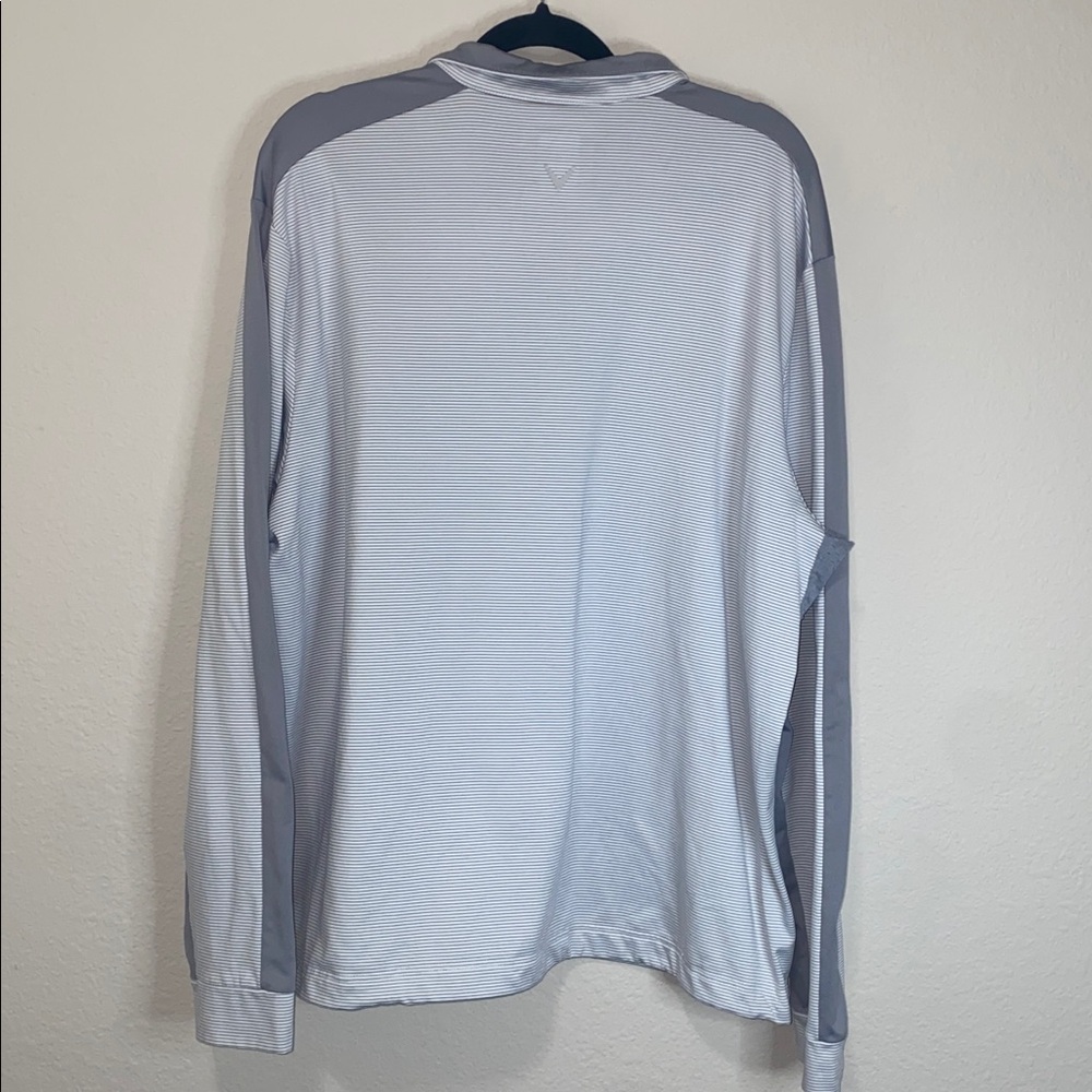 🪿Callaway Men's 1/4 Zip golf pullover in a light grey and white striped pattern! - Picture 9 of 9